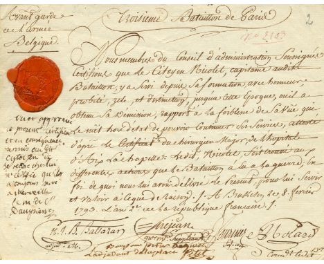 PICOT DE DAMPIERRE AUGUSTE: (1756-1793) French General. Dead at the early age of 36 as a results of his wounds after having h