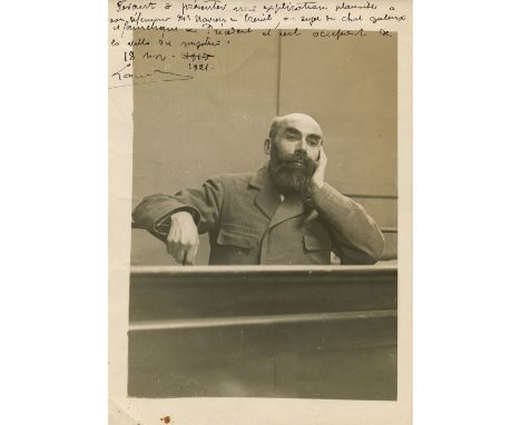 LANDRU HENRI DÉSIRÉ: (1869-1922) French Serial Killer and real-life Bluebeard. An extremely rare vintage signed sepia 5 x 7 p