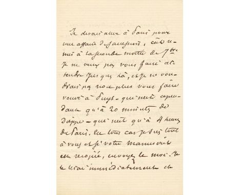 DUMAS ALEXANDRE: Fils (1824-1895) French Author and Dramatist. A.L.S., A Dumas, four pages, 8vo, n.p., n.d., to Emile Deschan