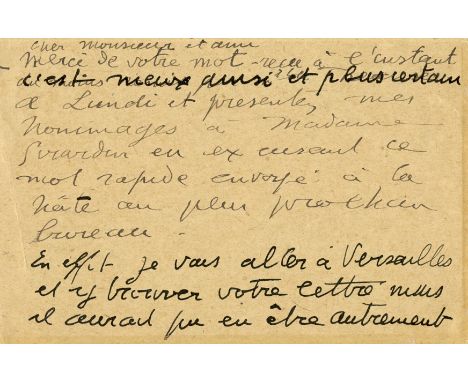 ROUAULT GEORGES: (1871-1958) French Expressionist Painter. A.L.S., twice, G.R, and Rouault, two pages, 12mo, Paris, 11th Apri