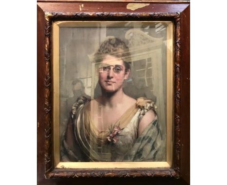 PORTRAIT OIL ON CANVAS OF MRS SAMUELSON OF LIVERPOOL SIGNED R E MORRISON, 1892.  MRS SAMUELSON WAS WITNESS AT THE INQUEST OF 