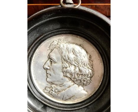 PORTRAIT MEDAL- MR HENRY IRVING, ONE OF THREE STRUCK IN ALUMINIUM, SEE ADDITIONAL INSCRIPTION IMAGE, DIAMETER APPROXIMATELY 5