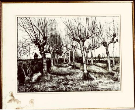 VINCENT VAN GOGH- 'POPLAR TRESS', PRINT, SIGNED LOWER RIGHT, APPROXIMATELY 38x 52cm 