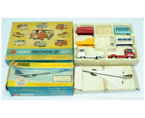 Corgi a boxed pair to include Gift Set 24 Constructor Set (Commer 3/4 Ton Chassis) model is without bench &amp; 650 BAC-SUD C