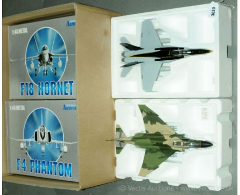 Armour Collection - a boxed pair of 1/48 Scale (Metal Series) Military Aircraft comprising of 98014 an F18 Hornet Jet Fighter