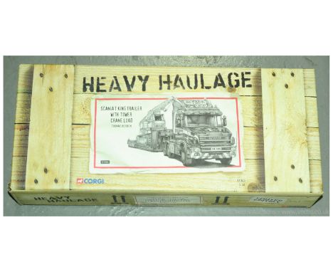 Corgi (Heavy Haulage) a boxed 1/50th scale CC12804 Scania King Trailer with Tower Crane load "Thomas Herron".  Numbered certi