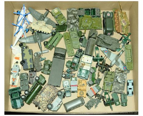 A unboxed Military related group to include Manufactures such as Britains, Dinky, Corgi, Lonestar, Matchbox, White Metal/Resi