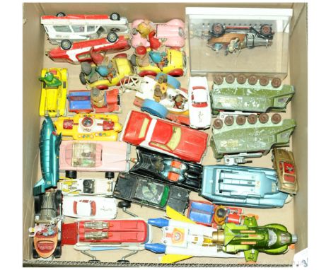 Corgi &amp; Dinky a unboxed TV &amp; Film related group to include Batmobile, Green Hornets Black Beauty, James Bond's Aston 