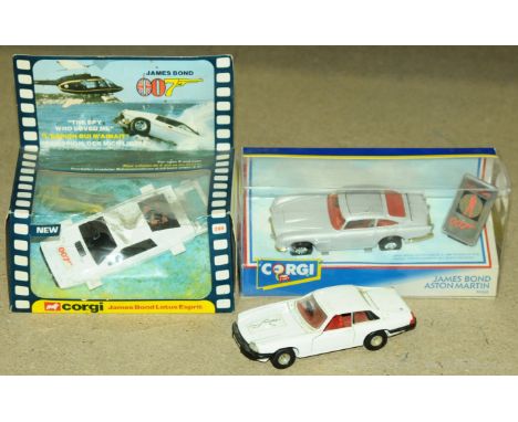 TV Related James Bond 007 &amp; The Saint a group comprising of 2 x boxed models and 1 unboxed to include a Corgi 269 James B