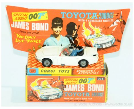 Corgi a boxed 336 James Bond Toyota 2000GT taken from the film "You Only Live Twice". Conditions generally appear Good to in 