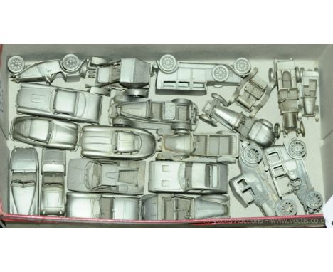 Danbury Mint a unboxed Pewter group to include Maserati 3500vGT 1959, Jaguar XK120 1949, Porsche 356 1954, Triumph TR2 1954 p