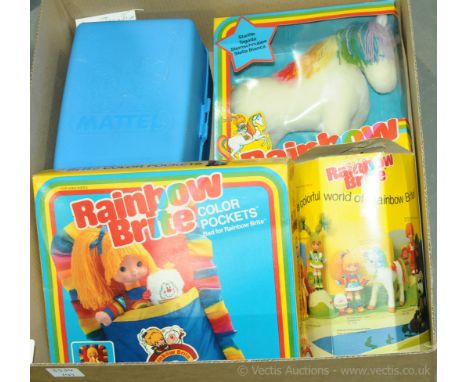 Mattel a boxed group to include 3x Rainbow Brite boxed models &amp; a Mattel Tough Stuff Workshop. Conditions generally appea