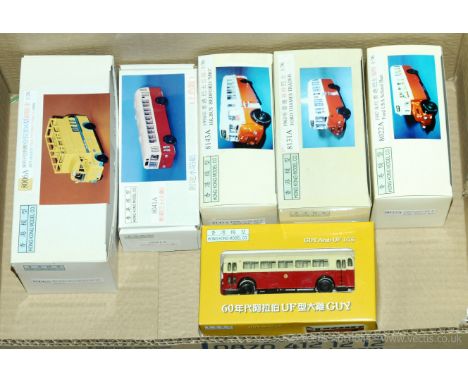 Hong Kong Model a boxed group to include 8022A 1947 Ford School Bus, 8006A Guy IV Tree Cutting VEH, 8131A 1963 Ford Thames Tr