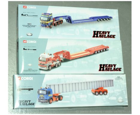 Corgi (Heavy Haulage) a boxed group of 1/50th scale models comprising of CC76802 MAN Tractor Unit, Bogie and Bridge Beam load