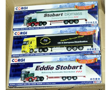 Corgi a boxed Truck trio to include CC13756 Scania R (Rear Tag) Moving Floor Trailer, CC15807 Mercedes-Benz Actros (MP4) Curt