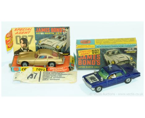 Corgi a TV &amp; Film pair to include boxed 261 James Bond Aston Martin DB5 (Gold) with both figures and secret instructions 