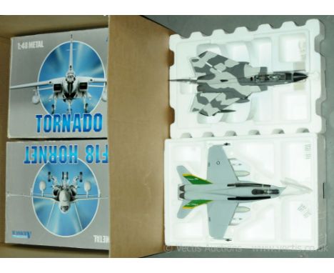 Armour Collection - a boxed pair of 1/48 Scale Military Aircraft comprising of 98072 an F-18 Hornet Jet Fighter (US Navy) alo