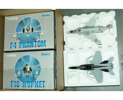 Armour Collection - a boxed pair of 1/48 Scale (Metal Series) Military Aircraft comprising of 98014 an F-18 Hornet Jet Fighte