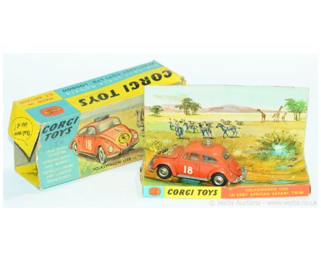 Corgi a boxed 256 Volkswagen 1200 In Eastern Africa Trim (Right Handed Drive and without Rhino figure). Conditions generally 