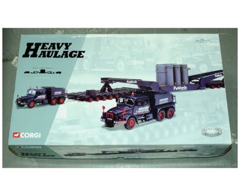 Corgi (Heavy Haulage) a boxed 1/50th scale 18005 Scammell Contractor x 2, Nicolas Trailer, Bogies and Generator "Pickfords". 