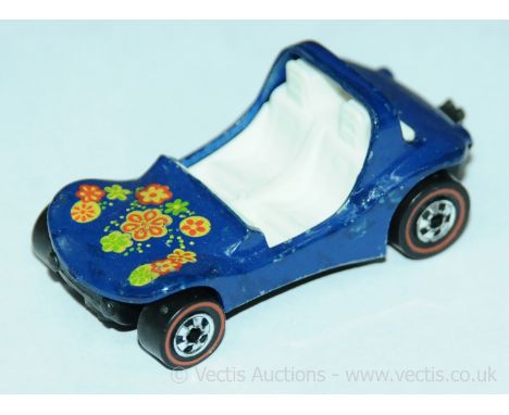Hot Wheels (Mattel) Redline - 6967 Dune Daddy - finished in dark blue, white interior, with "flower" print - overall conditio