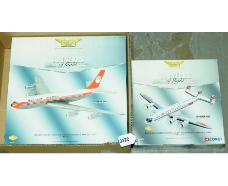 Corgi a boxed Aviation Archive 1/144 scale 100 Years of Flight pair to include AA30404 Lockheed L-049 Constellation Trans-Wor