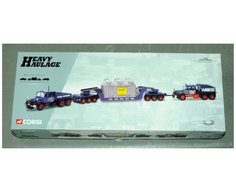Corgi (Heavy Haulage) a boxed 1/50th scale 18007 Scammell Contractor x 2, 24-wheel Girder Trailer and Transformer load.  Alth
