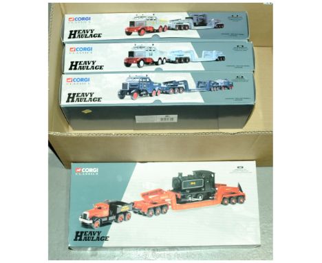 Corgi (Heavy Haulage) a boxed group of 1/50th scale models to include CC31007 Diamond T Ballast with Girder Trailer and Locom