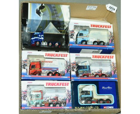 Corgi a boxed Truck group to include CC14004 Volvo FH, CC13908 Foden Alpha, CC13220 DAF XF Space Cab, CC13704 Scania R Series