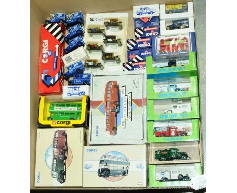 Corgi, Eligor, Tomica, Lledo and similar a mainly boxed group to include Corgi 97078 Bedford OB's 'From Corkills To Kasteel',