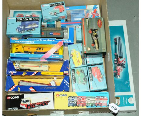Corgi a boxed group of Commercial vehicles comprising of Articulated Truck/Trailer models, Tankers, Buses and similar which i