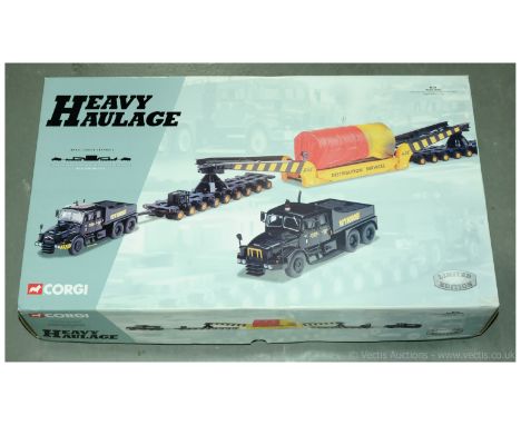 Corgi (Heavy Haulage) a boxed 1/50th scale 18003 Scammell Contractor x 2, Nicolas Girder Trailer along with Bogies and Stator