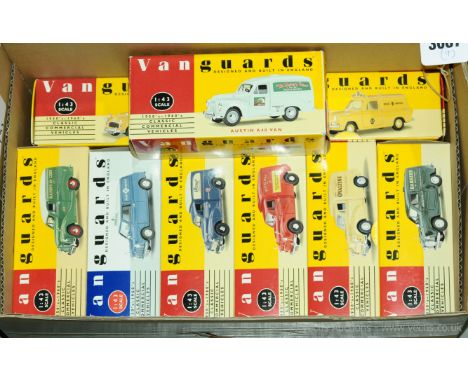 Lledo Vanguards - a boxed 1/43 Scale Van group to include VA4001 a Ford Anglia Van "AA Automobile Association", VA3004 an Aus