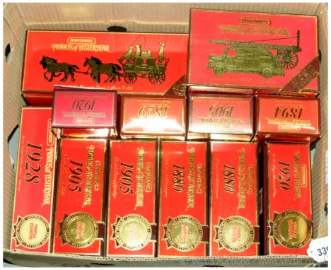 Matchbox Models Of Yesteryear a boxed group to include YS-9 1936 Leyland 'Cub' Fire Engine FK-7, YS-39 Passenger Coach &amp; 