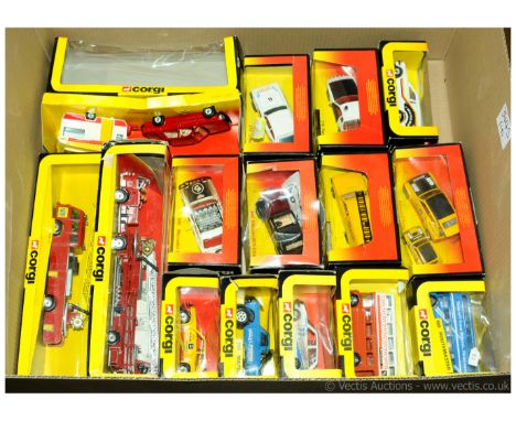 Corgi a boxed group to include 1143 American La France, 1120 Dennis Fire Engine, 1352 Renault 5 Turbo, Peugeot 505 with (Rare