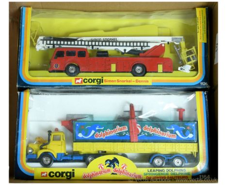 Corgi a boxed pair to include 1126 Simon Snorkel Dennis &amp; 1164 Dolphinarium with Leaping Dolphins. Conditions generally a