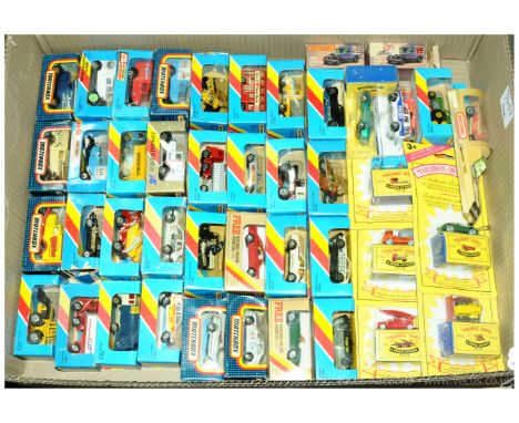 Matchbox a boxed group to include MB14 Jeep Laredo, MB23 Tipper Truck, MB56 VW Golf GTI, MB46 Tractor plus others similar. Co