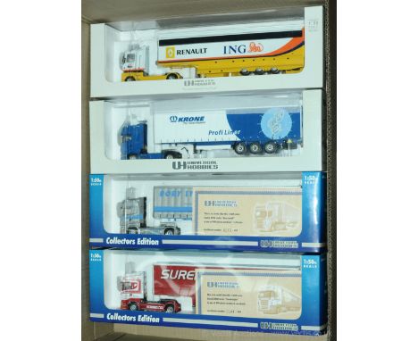 Universal Hobbies (UH) a boxed group of 1/50th scale Scania R420 Series Articulated Truck Trailer models to include Articulat