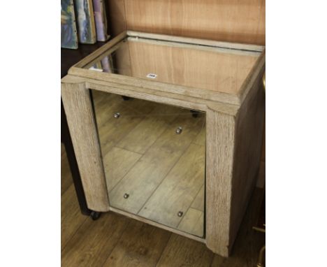 A 1960's limed oak drinks cabinet W.62cm