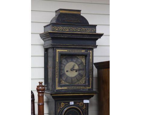 A Chinoiserie longcase clock W.46cm