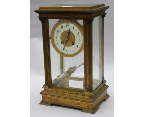 A Maple & Co ormolu four glass mantel clock 33cm.