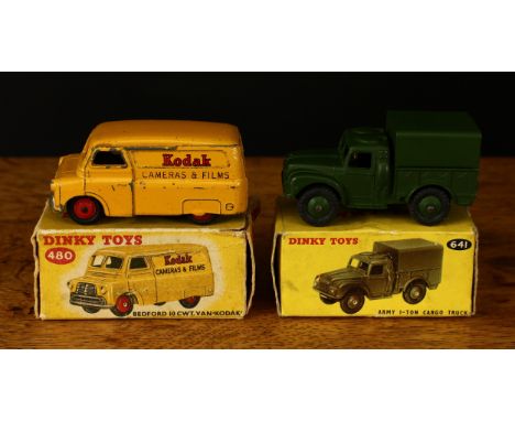 Dinky Toys 480 "Kodak" Bedford 10 CWT. van, deep yellow body with black and red 'KODAK CAMERAS &amp; FILMS' decals to sides, 