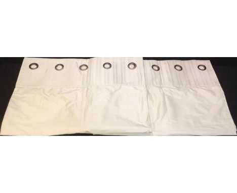 Textiles - a large pair of silk curtains with eyelet tab, Next, each curtain 166cm long, 228cm wide 