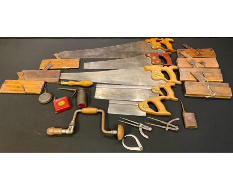 Carpentry Tools - mahogany moulding planes, hand saws, other woodworking and engineering tools 