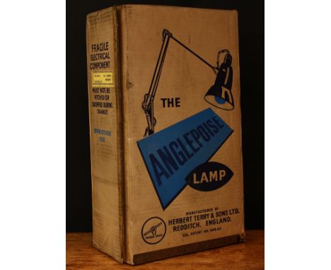 Advertising, Interior Design Interest - a late 1950's Herbert Terry &amp; Sons Ltd anglepoise lamp rectangular cardboard pack