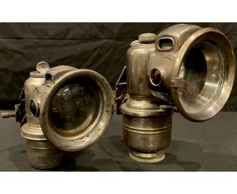 A Powell &amp; Hammer Ltd.carbide cycle lamp, The Revenge; another, Lucas Calcia Cadet (2) 