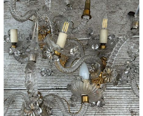 A 20th cent Venetian chandelier and matching wall lights (A/F)
