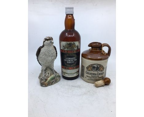 Stewarts cream of the Barley whisky. Beneagles blended Scotch and a bottle of Columba cream liqueur. All unopened,&nbsp;seals