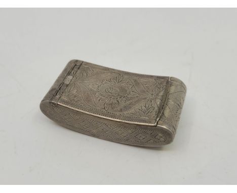 A George III silver snuff box, by Cocks &amp; Bettridge, Birmingham 1808, of curved rectangular form with bright cut foliate 