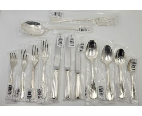 An extensive Christofle sterling silver "Albi" pattern flatware service for twelve place settings, to include 12 x steel blad